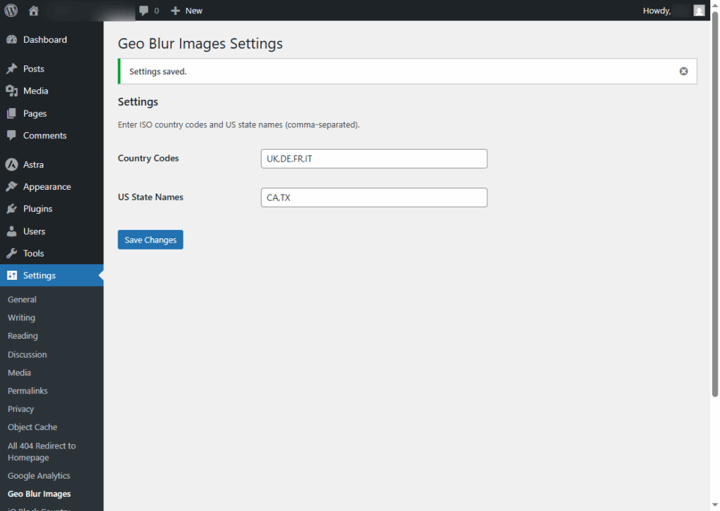 Geo Blur Images - WordPress Plugin